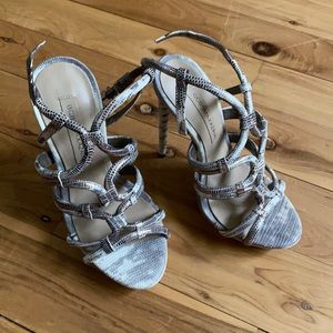 BCBG Maxazria snake print heels